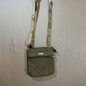 Baggallini Gray Crossbody Bag with Silver Logo Plate